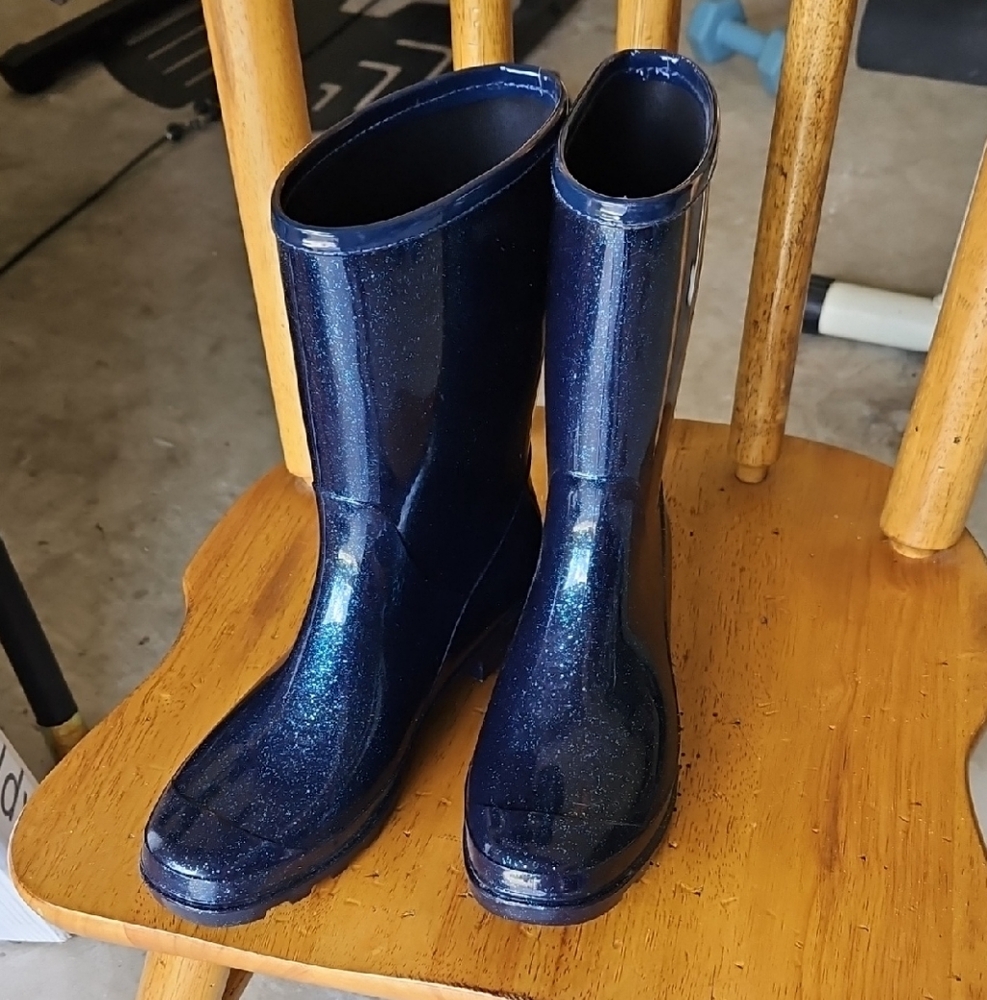 Sparkly Blue Rain Boots